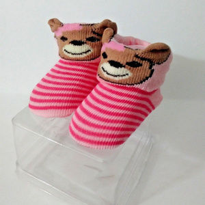 (SOLD)Teddy Bear Baby Crib Sock Shoes Baby Booties